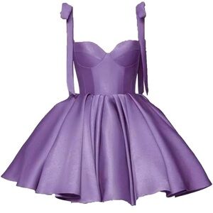 Purple Strapless Mini Dress
